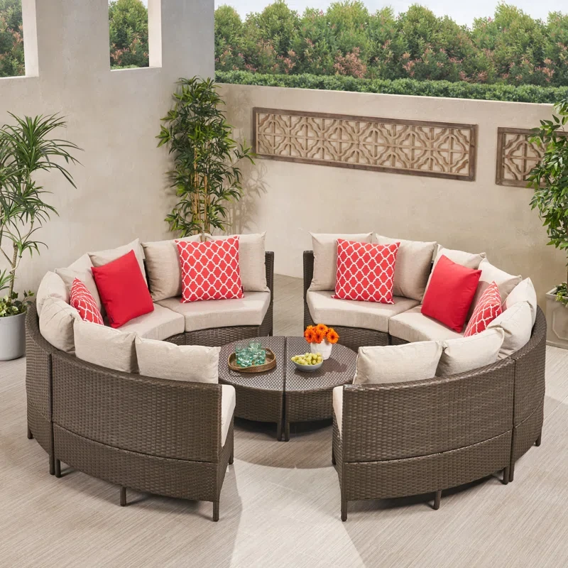 Anquette 8 - Person Outdoor Seating Group with Cushions