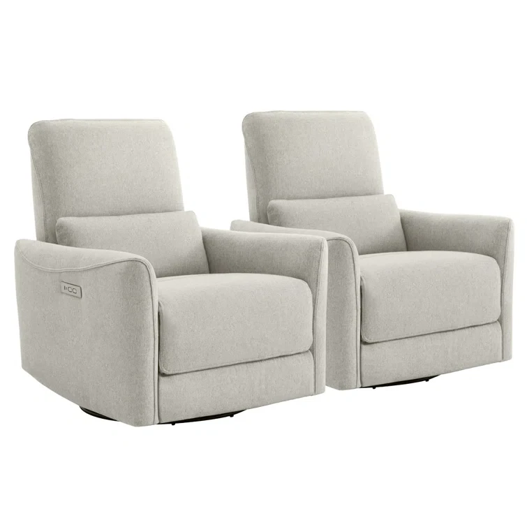 Cadavid Upholstered Swivel Power Recliner (Set of 2)