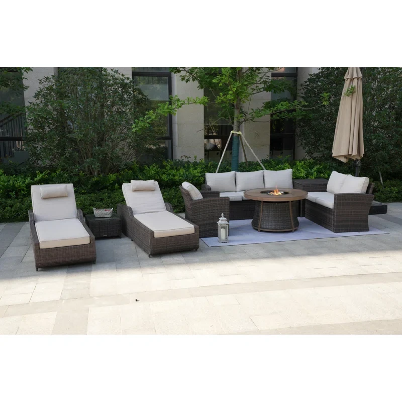 Areefa 8 - Person Outdoor Seating Group with Cushions