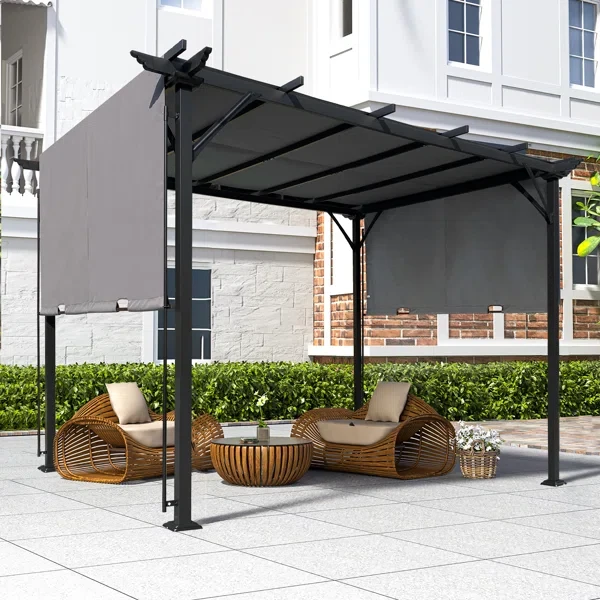 12 Ft. W x 9 Ft. D Steel Pergola with Canopy