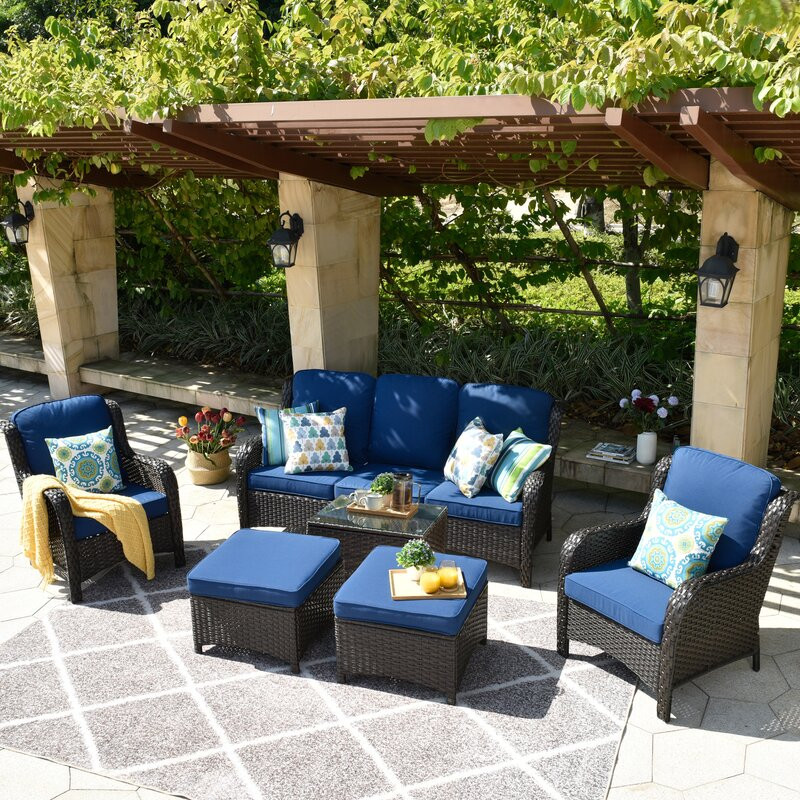 Tommy 5 - Person Outdoor Seating Group with Cushions