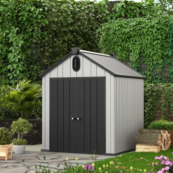 Outdoor 6 ft. W x 6 ft. D Resin Storage Shed