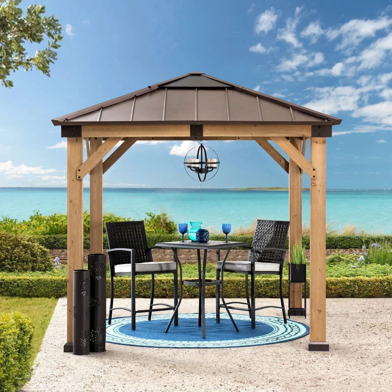 9 Ft. W x 9 Ft. D Solid Wood Patio Gazebo