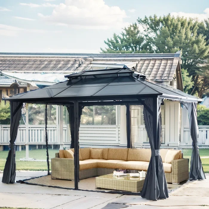 10 Ft. W x 13 Ft. D Aluminum Vault Gazebo