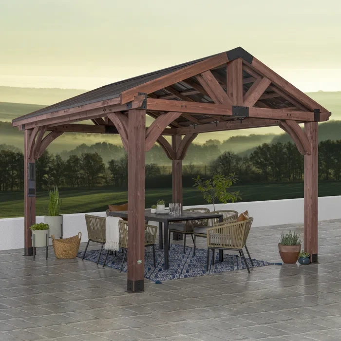 Backyard Discovery Arlington 12' x 12' Solid Wood Patio Gazebo