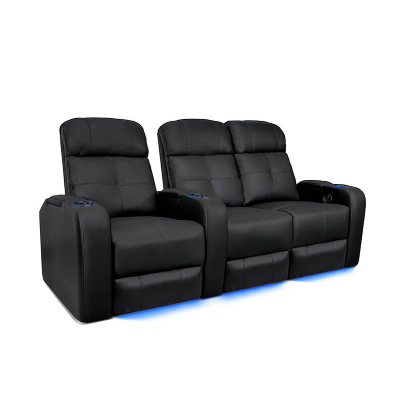 Sehin Leather Home Theater Seating with Cup Holder