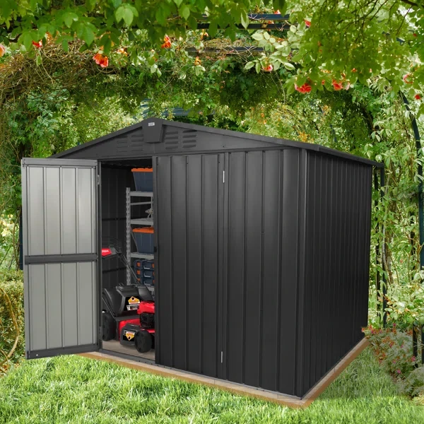 78.7"H x 154.17"W x 138.11"D Metal Portable Storage Shed