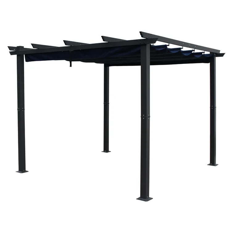 Patson 9' 10'' W x 9' 10'' D Aluminum Pergola with Canopy