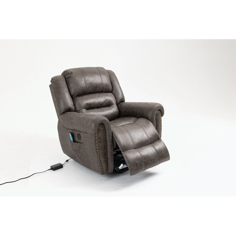 Owosso Faux Leather Power Reclining Home Theater Seat