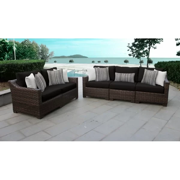 Aelwen 5 - Person Outdoor Seating Group with Cushions