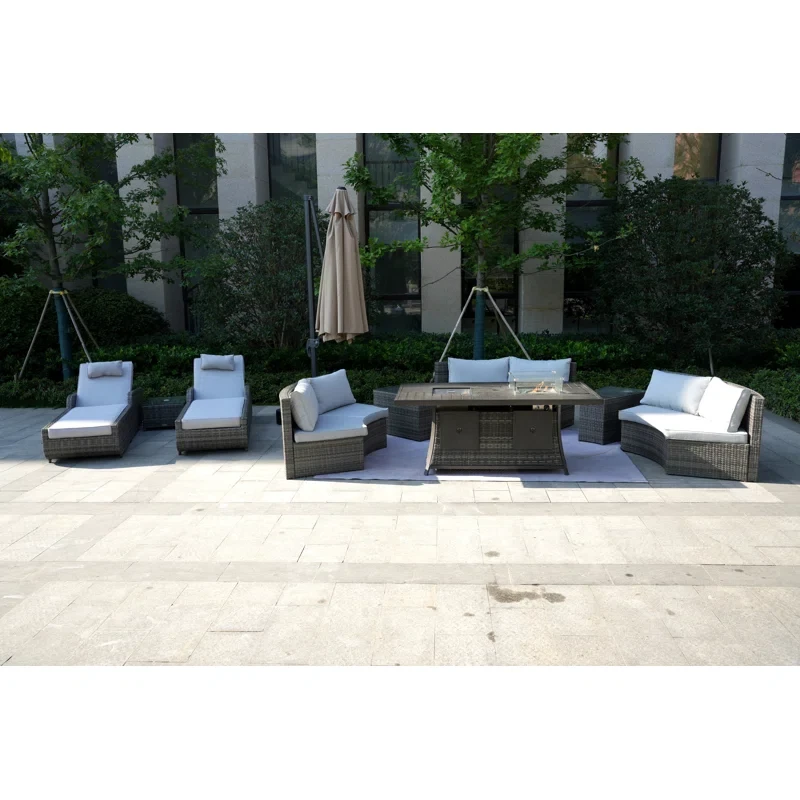 Aliaksey 8 - Person Outdoor Seating Group with Cushions