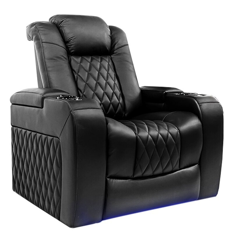 Leather Home Theater Seat with Cup Holder