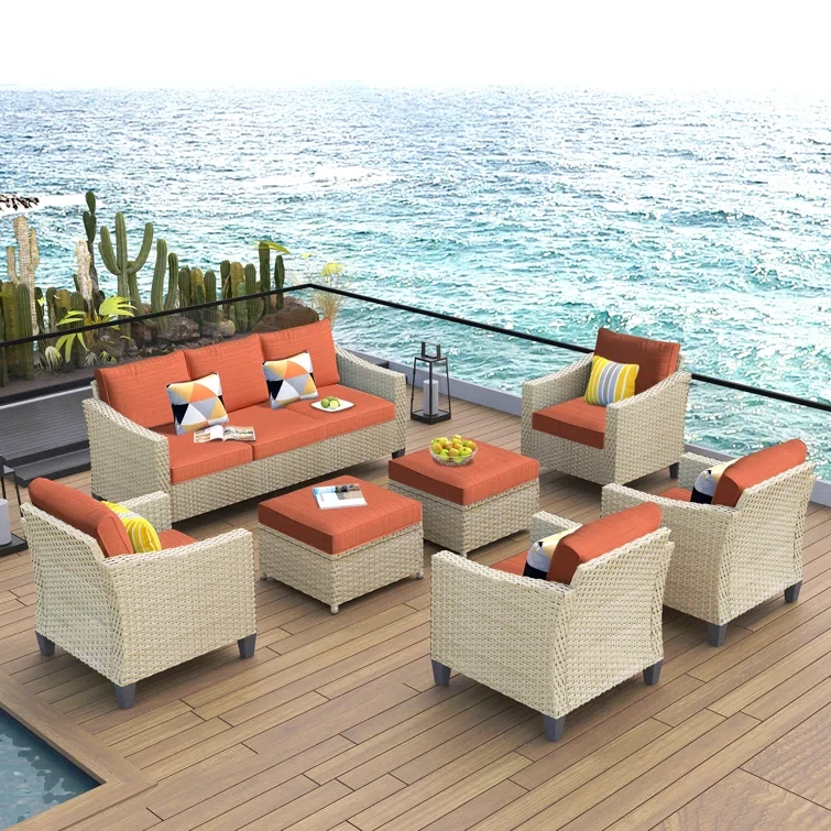 Camaria 7 - Person Outdoor Seating Group with Cushions