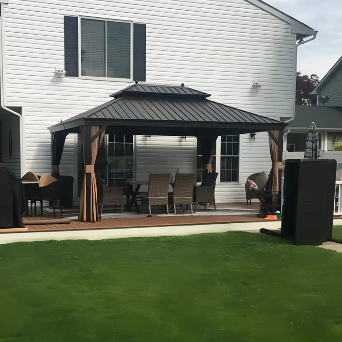 10ft. H × 14ft. W × 12ft. D Aluminum Patio Gazebo