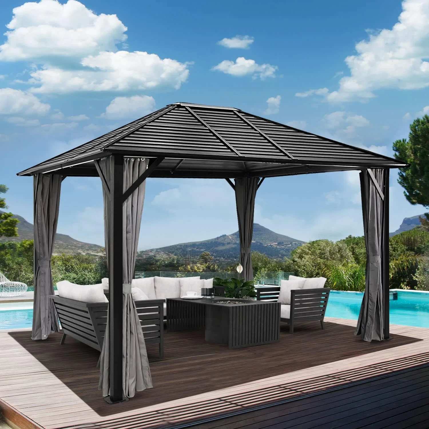 12 Ft. W X 10 Ft. D Aluminum Patio Gazebo