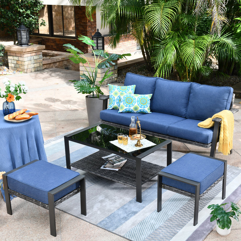 Aisatou 3 - Person Outdoor Seating Group with Cushions