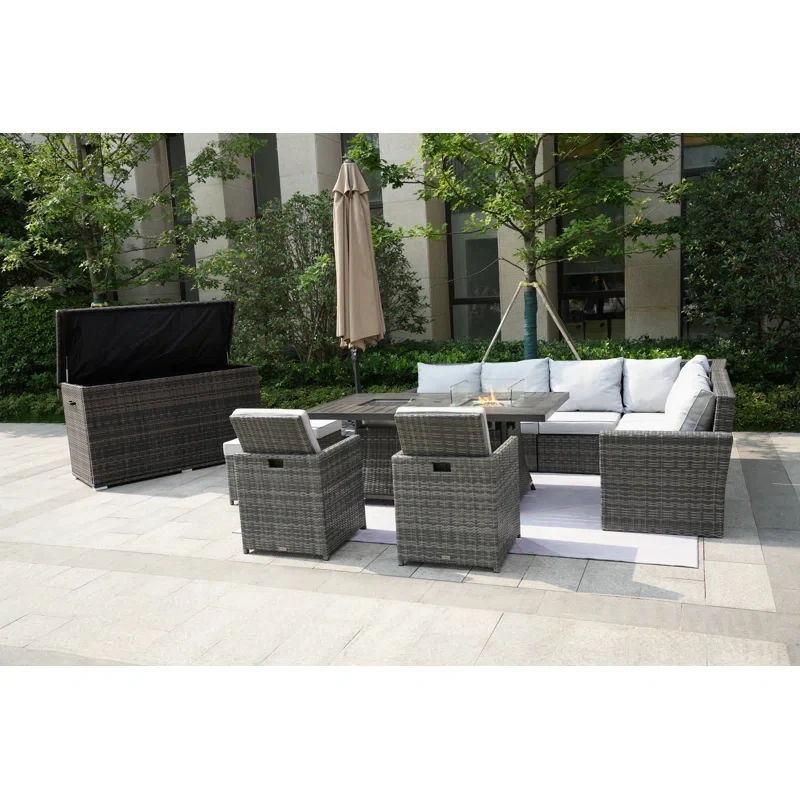 Aliaksey 10 - Person Outdoor Seating Group with Cushions