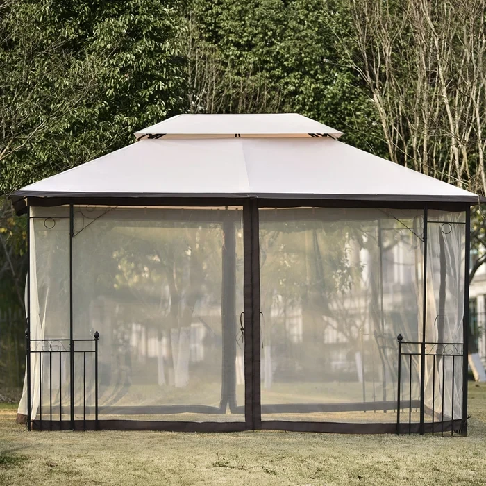 13 Ft. W x 10 Ft. D Metal Grill Gazebo