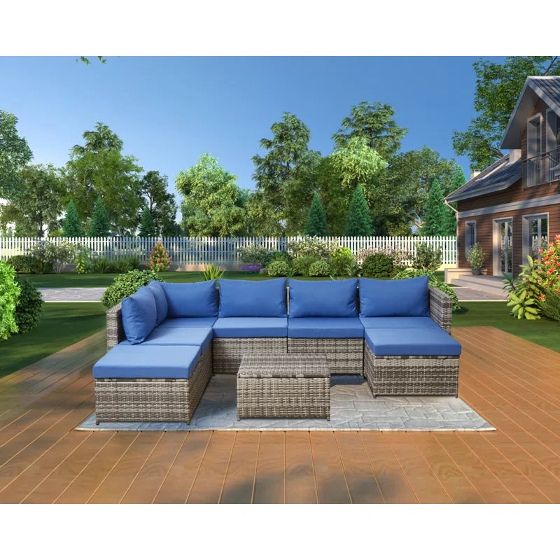 Nivek 7 - Person Outdoor Seating Group with Cushions