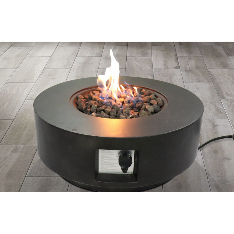 Bufkin Concrete Outdoor Fire Pit Table, Outdoor Fireplace, Round Fire Pit