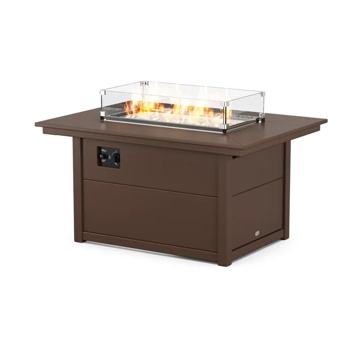 24'' H x 33.63'' W Polyresin Outdoor Fire Pit Table with Lid