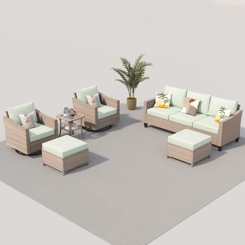 Quantrel 9 Piece Rattan Sofa Seating Group with Cushions