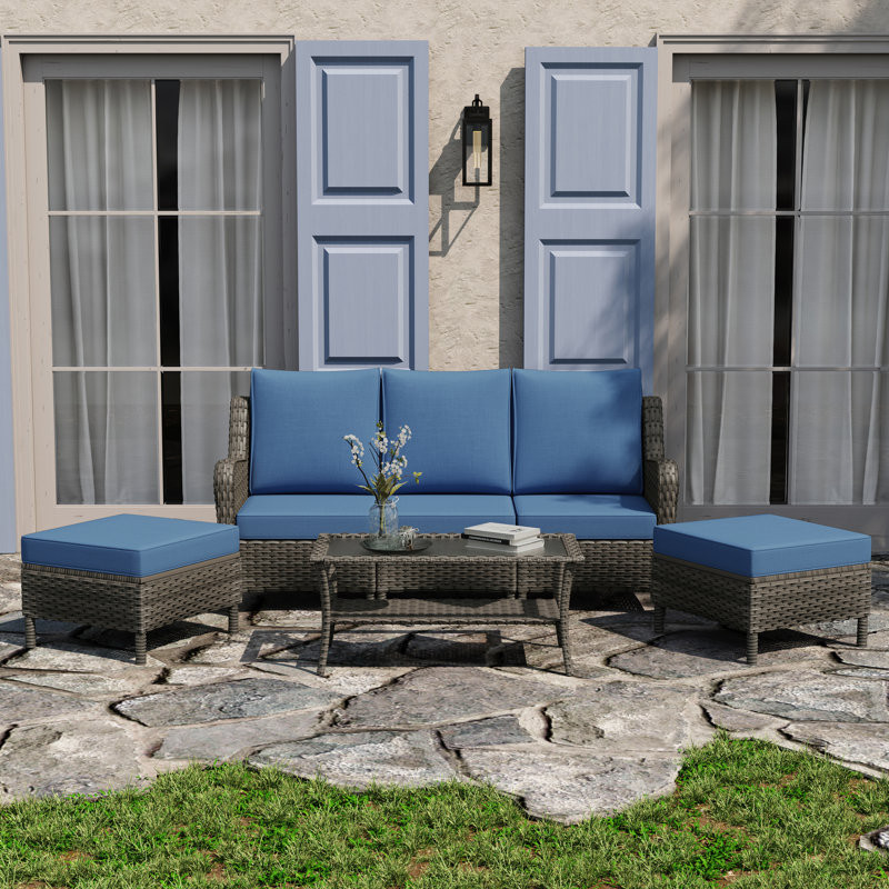 3 - Person Outdoor Seating Group With Cushions