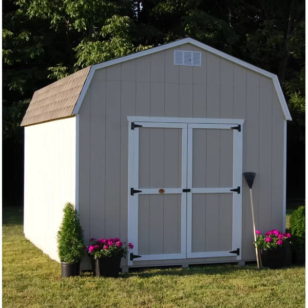 10' W X 10' D Value Gambrel Outdoor Wood Storage Barn with 6 ft. Sidewalls With Floor