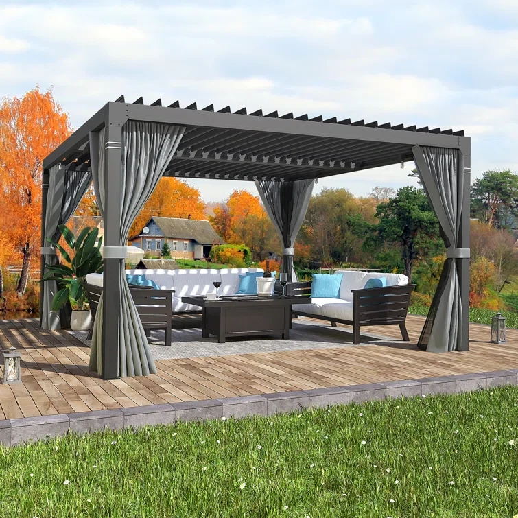 10 ft. W x 10 ft. D Erommy Outdoor Louvered Aluminum Pergola