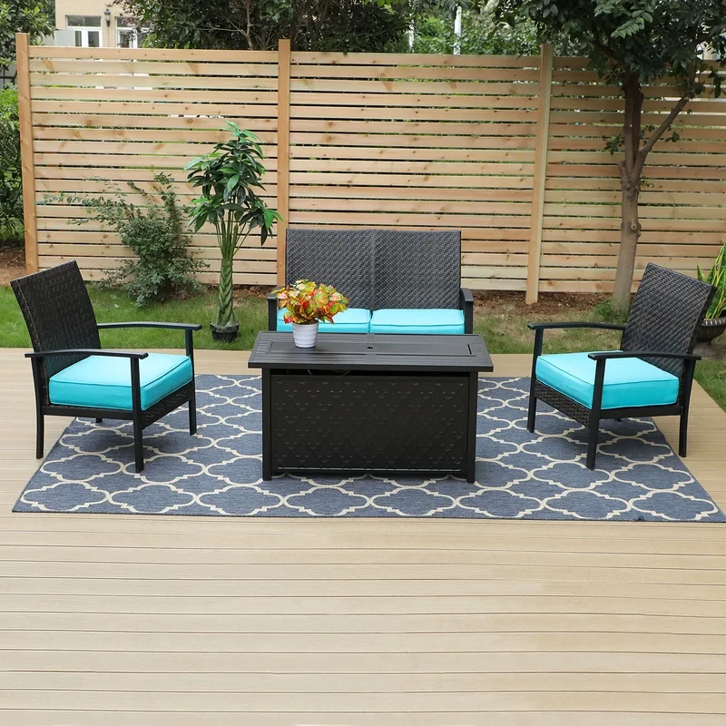 Alojzij 4 - Person Outdoor Seating Group with Cushions