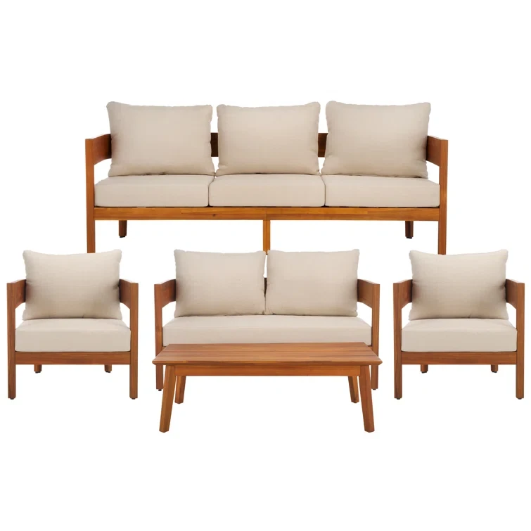 Dernaveagh 5 Piece Patio Conversation Set