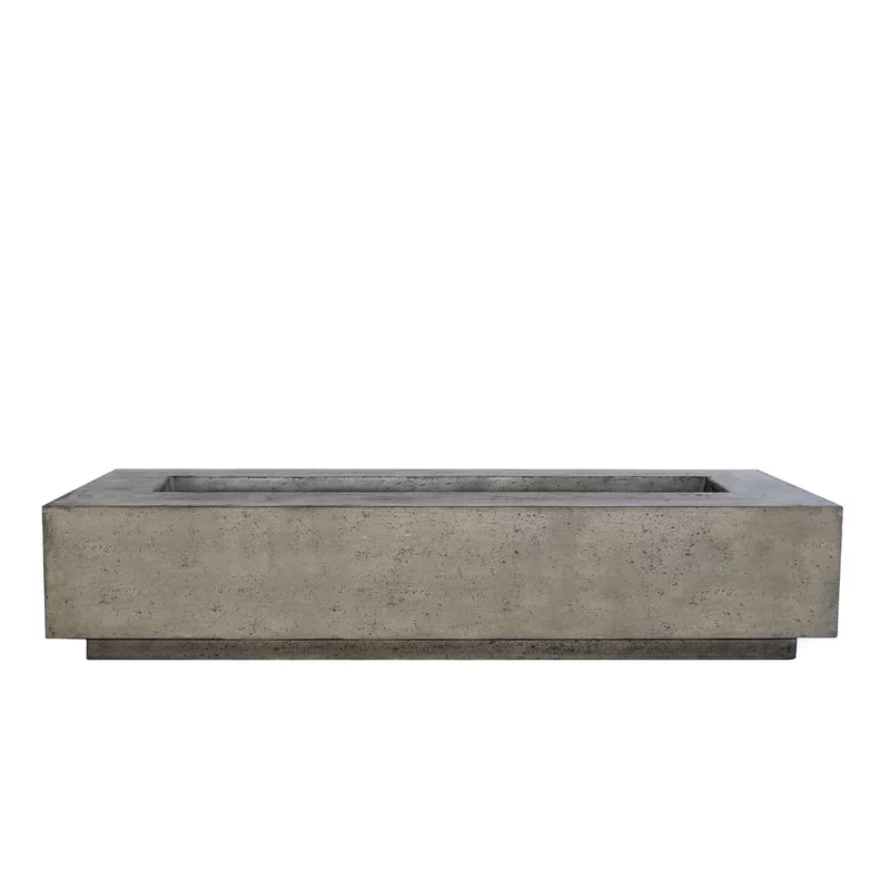 Vanleer Concrete Outdoor Fire Pit 16" H x 90" W x 38" D