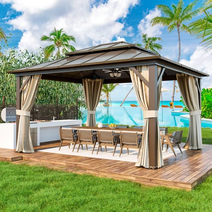 14 Ft. W x 12 Ft. D Aluminum Patio Gazebo