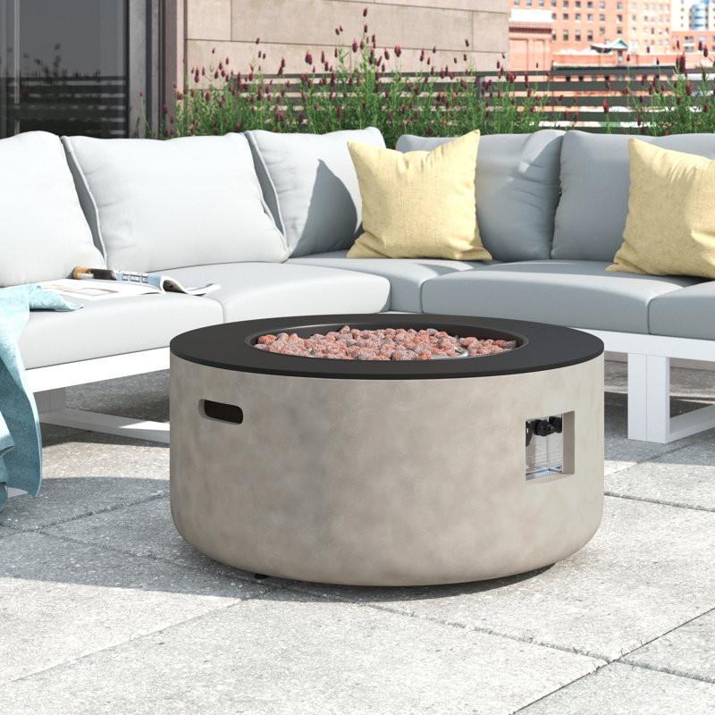 Ariyaan 15" H Concrete Propane Outdoor Fireplace