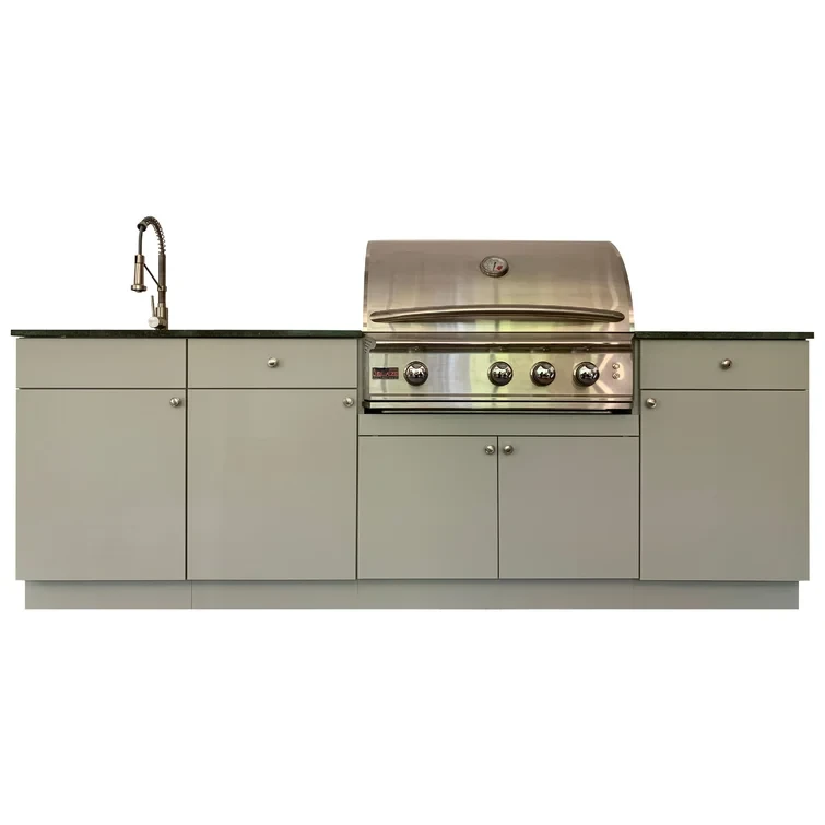 Marbella Outdoor Inc. 98'' W 6 Outdoor Kitchen with - Burner Grill