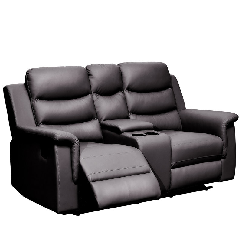 Faux Leather Home Theater Seating with Cup Holder