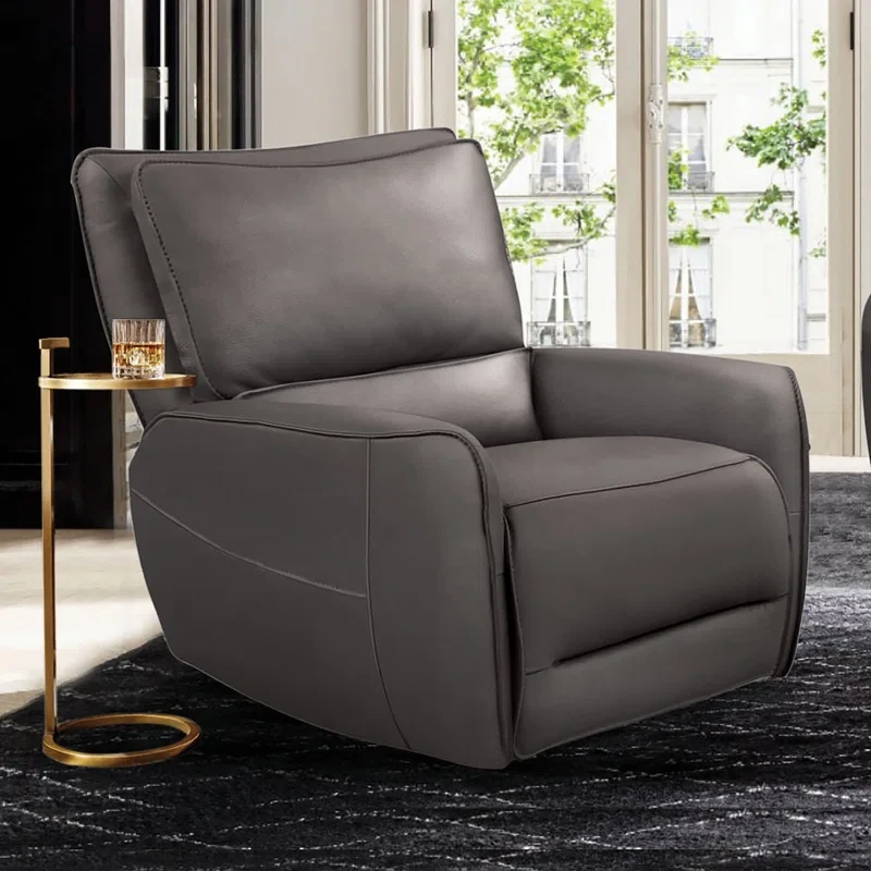 Manoish Leather Power Reclining Home Theater Seat