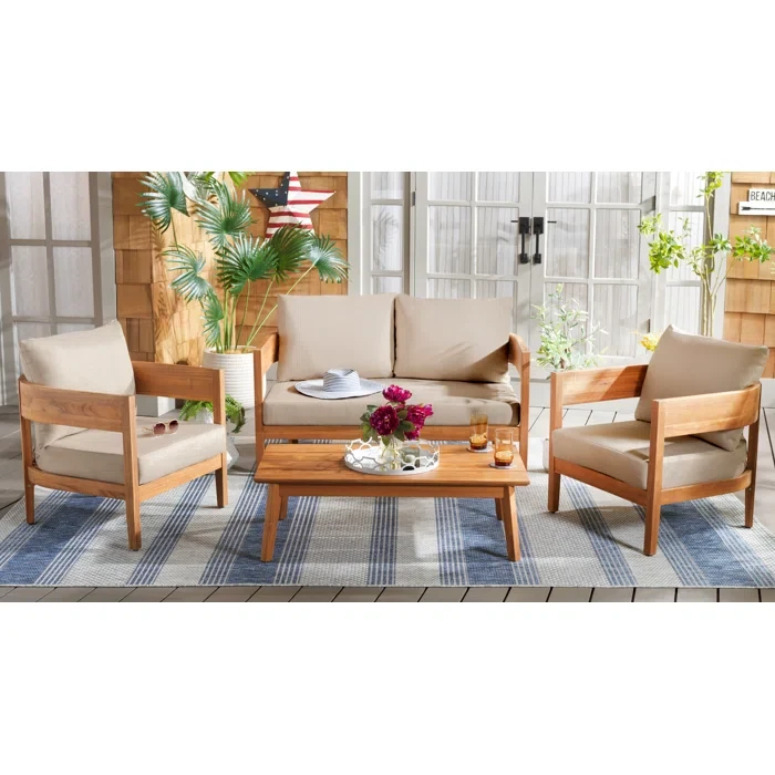 Dernaveagh 4 Piece Patio Conversation Set