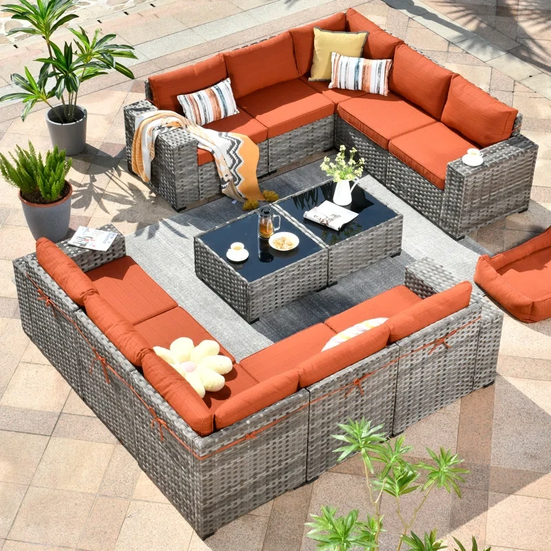 Evanna 10 - Person Outdoor Seating Group with Cushions