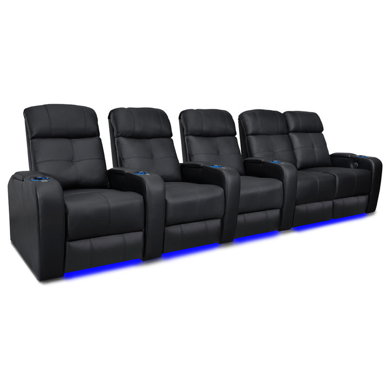 Sehin Leather Home Theater Seating with Cup Holder