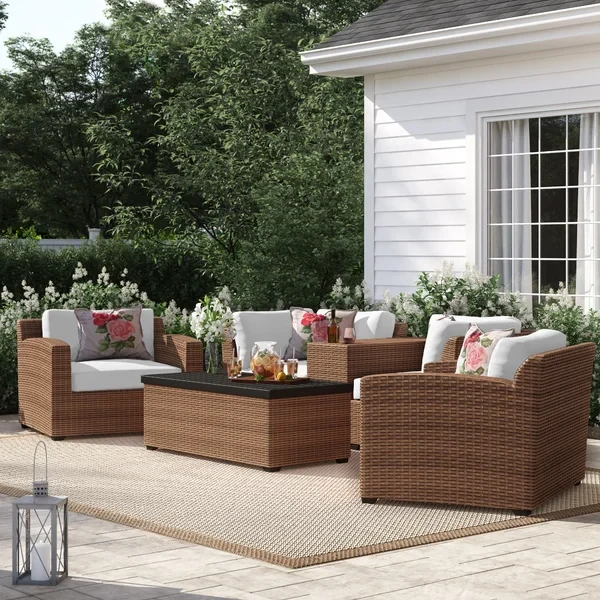 Ambroselli 4 - Person Outdoor Seating Group with Cushions