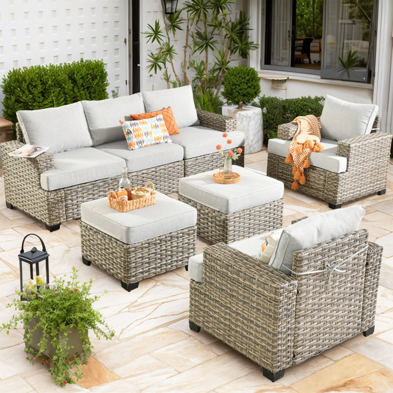 7 - Person Outdoor Seating Group With Cushions