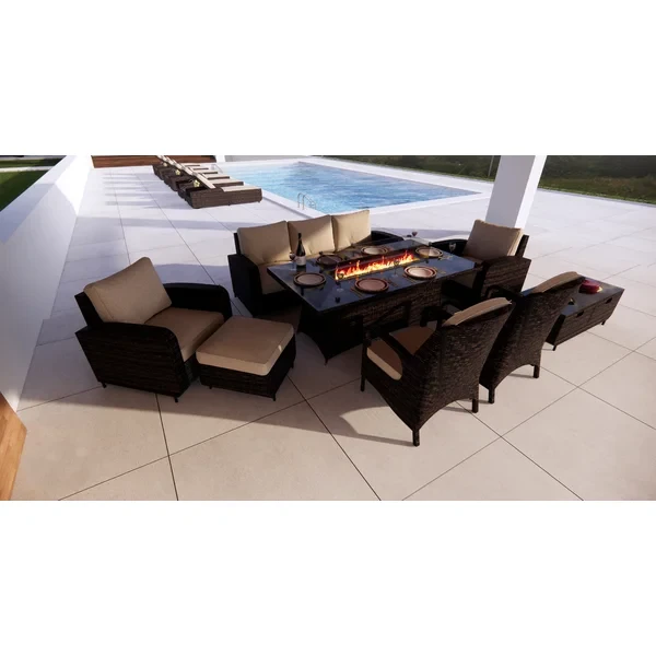 Algird 8 - Person Outdoor Seating Group with Cushions