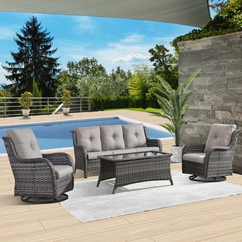 Avimael 5 - Person Outdoor Seating Group with Cushions