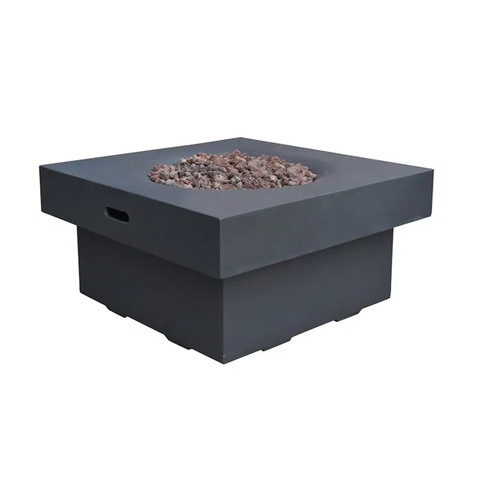 Aswith 34" Square Concrete Fire Pit Table - by Modeno