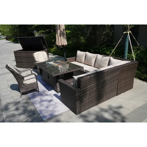 Algird 8 - Person Outdoor Seating Group with Cushions