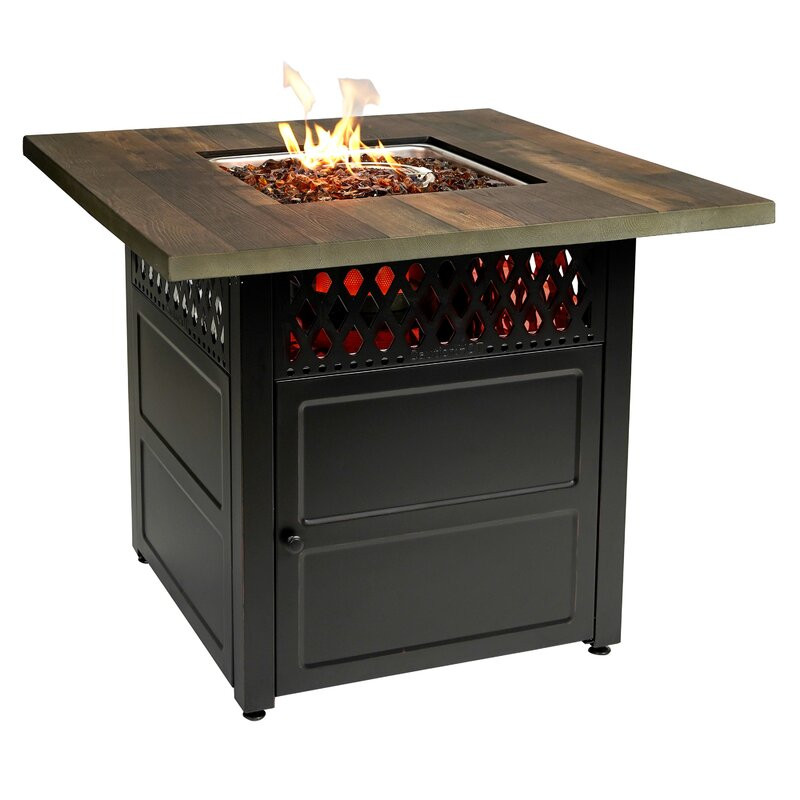 DualHeat by Endless Summer, The Harris, 38" Square LP Gas Outdoor Fire Pit/Patio Heater