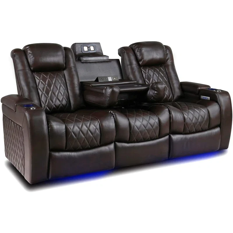 Leather Home Theater Seating with Cup Holder