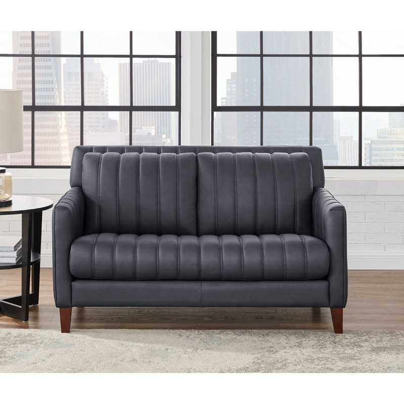 Darlena Top Grain Leather Loveseat