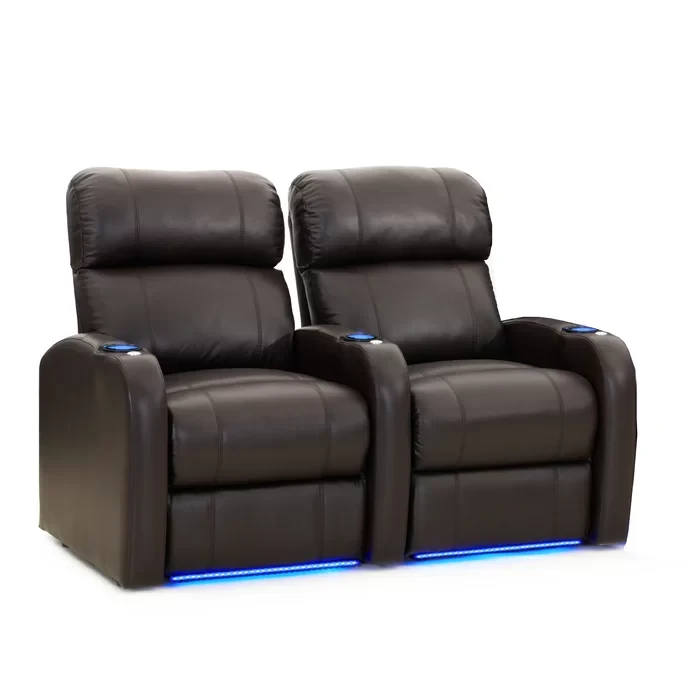 Alizette Leather Home Theater Seating with Cup Holder